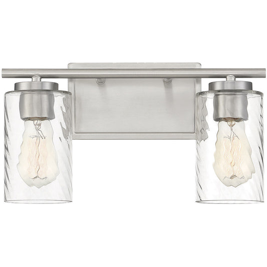 Meridian 2-Light Bathroom Vanity Light in Brushed Nickel M80037BN