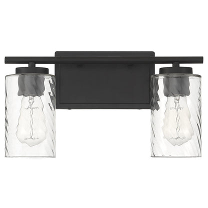 Meridian Lite Trends 2-Light Bathroom Vanity Light in Matte Black M80037MBK