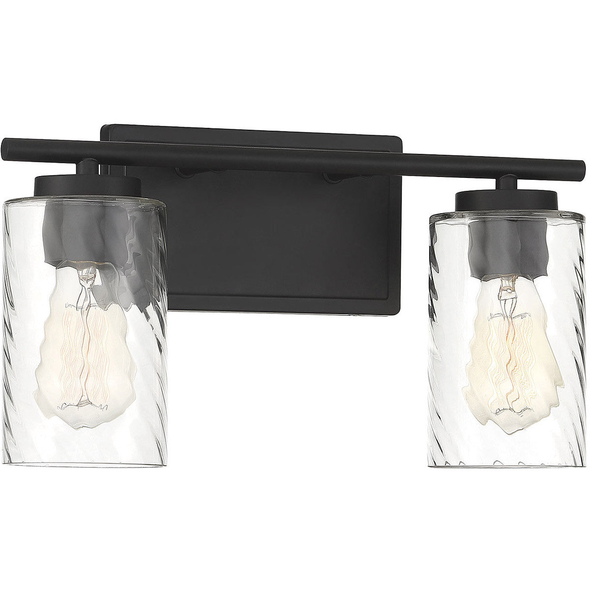 Meridian Lite Trends 2-Light Bathroom Vanity Light in Matte Black M80037MBK