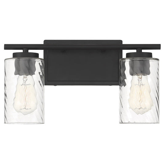 Meridian 2-Light Bathroom Vanity Light in Matte Black M80037MBK