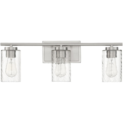 Meridian Lite Trends 3-Light Bathroom Vanity Light in Brushed Nickel M80038BN