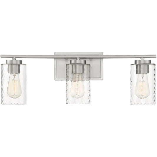 Meridian 3-Light Bathroom Vanity Light in Brushed Nickel M80038BN