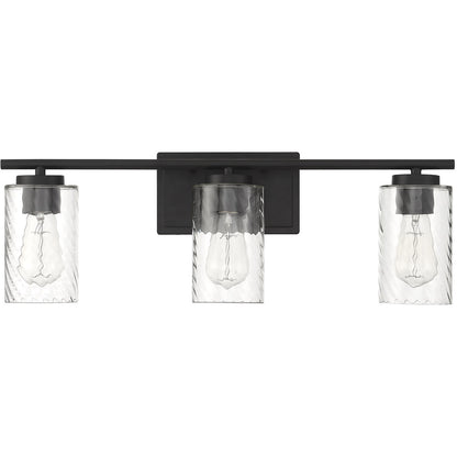 Meridian Lite Trends 3-Light Bathroom Vanity Light in Matte Black M80038MBK