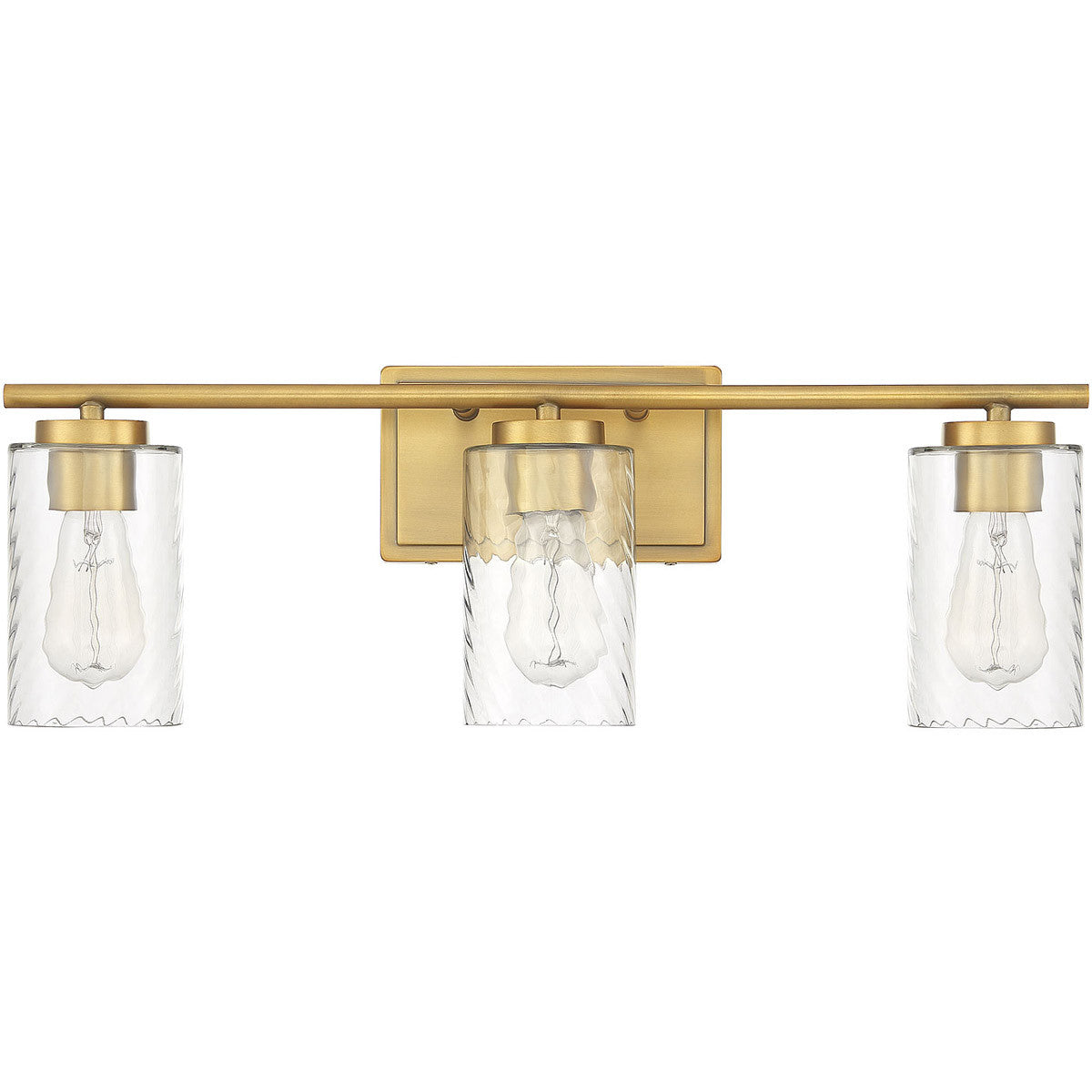 Meridian Lite Trends 3-Light Bathroom Vanity Light in Natural Brass M80038NB