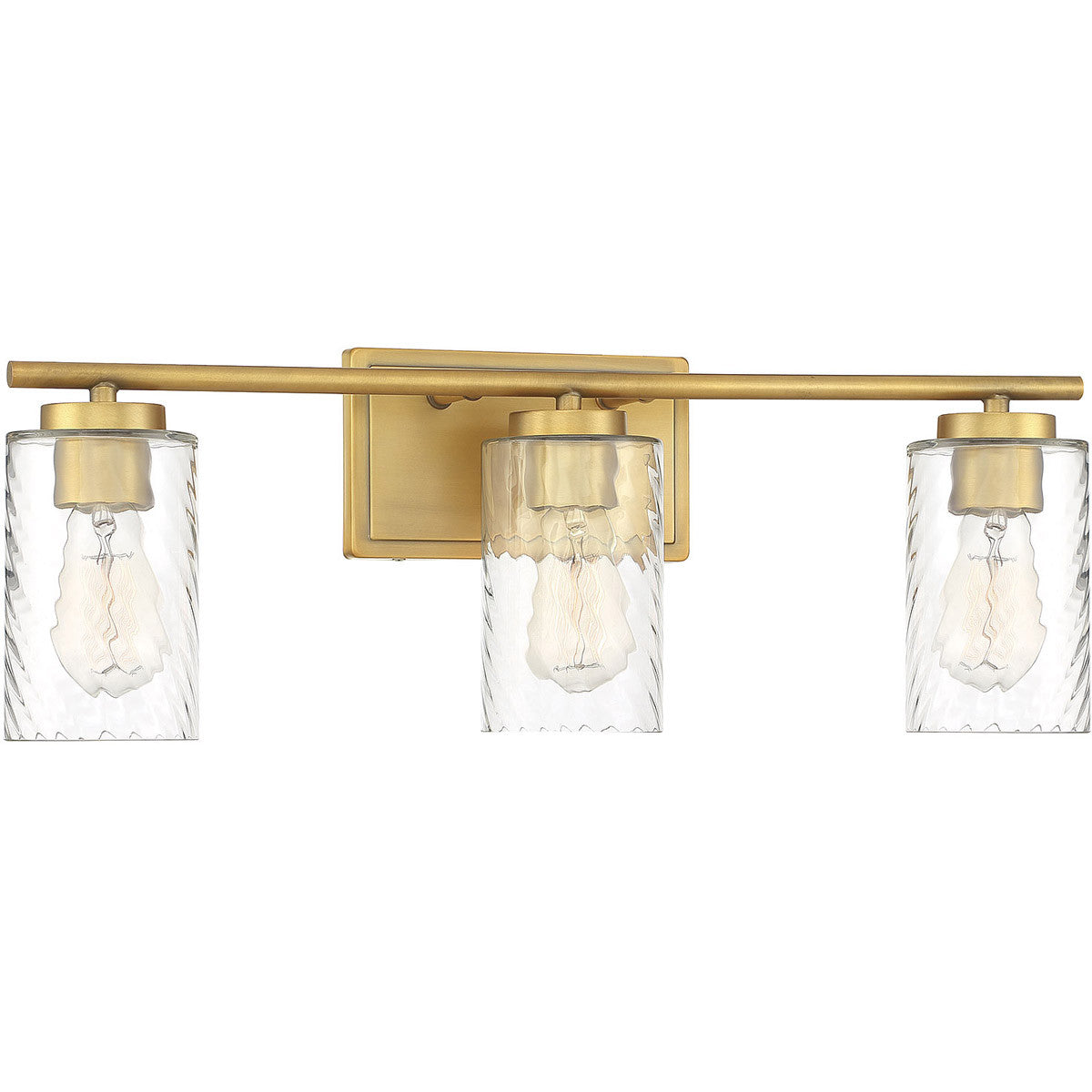 Meridian Lite Trends 3-Light Bathroom Vanity Light in Natural Brass M80038NB