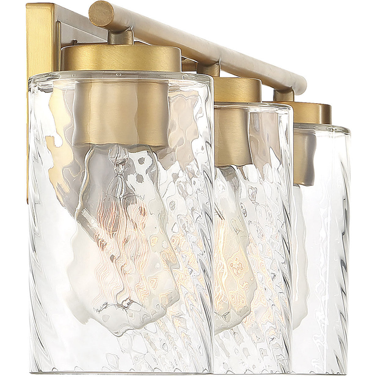 Meridian Lite Trends 3-Light Bathroom Vanity Light in Natural Brass M80038NB