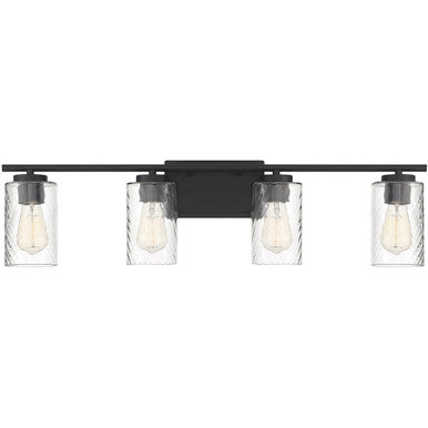 Meridian Lite Trends 4-Light Bathroom Vanity Light in Matte Black M80039MBK