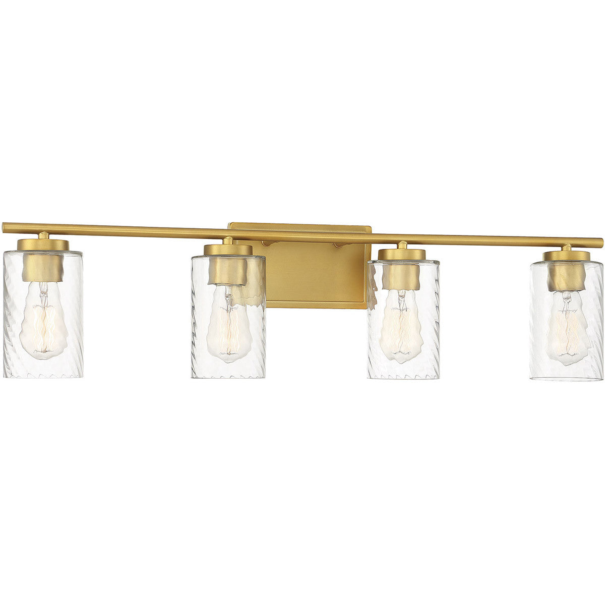 Meridian Lite Trends 4-Light Bathroom Vanity Light in Natural Brass M80039NB