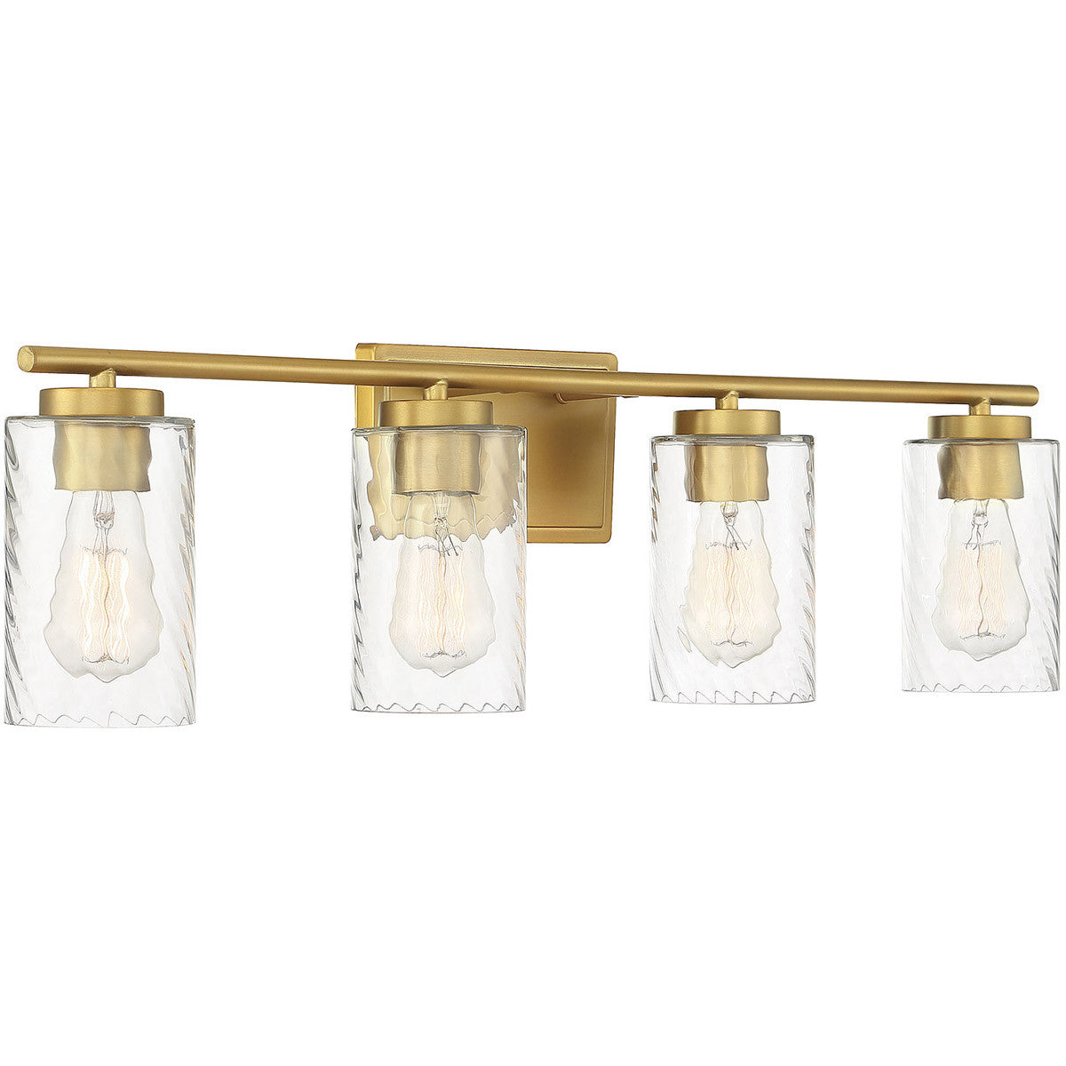 Meridian Lite Trends 4-Light Bathroom Vanity Light in Natural Brass M80039NB