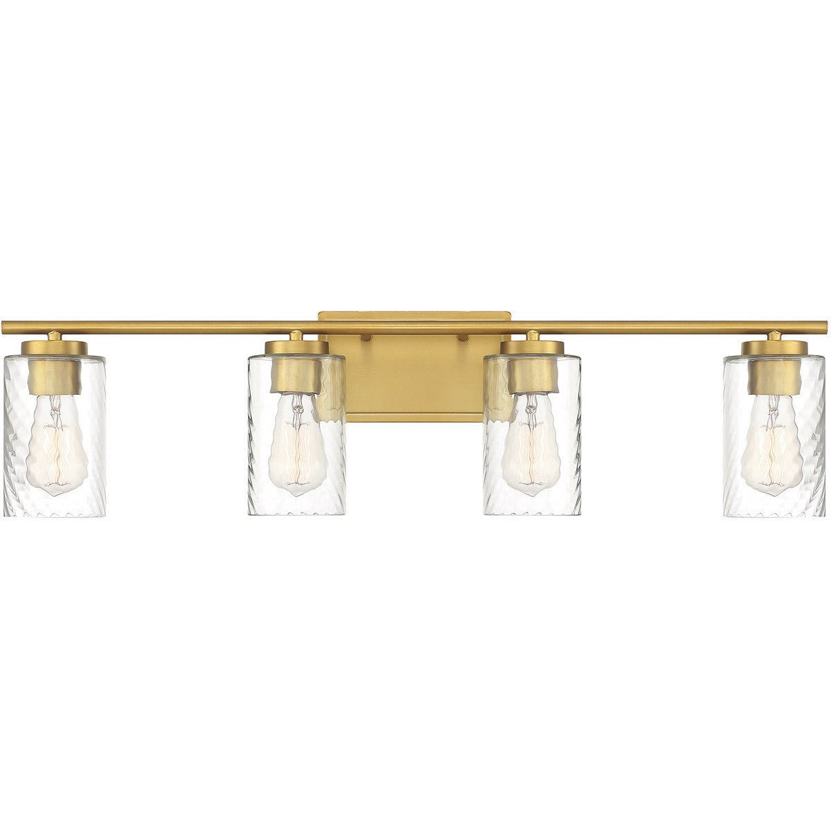 Meridian 4-Light Bathroom Vanity Light in Natural Brass M80039NB