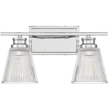 Meridian Lite Trends 2-Light Bathroom Vanity Light in Chrome M80040CH