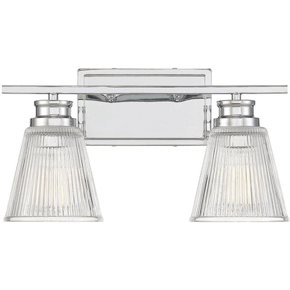 Meridian 2-Light Bathroom Vanity Light in Chrome M80040CH