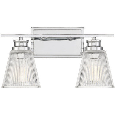 Meridian Lite Trends 2-Light Bathroom Vanity Light in Chrome M80040CH