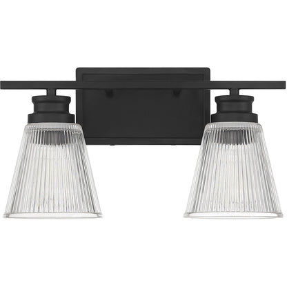 Meridian Lite Trends 2-Light Bathroom Vanity Light in Matte Black M80040MBK