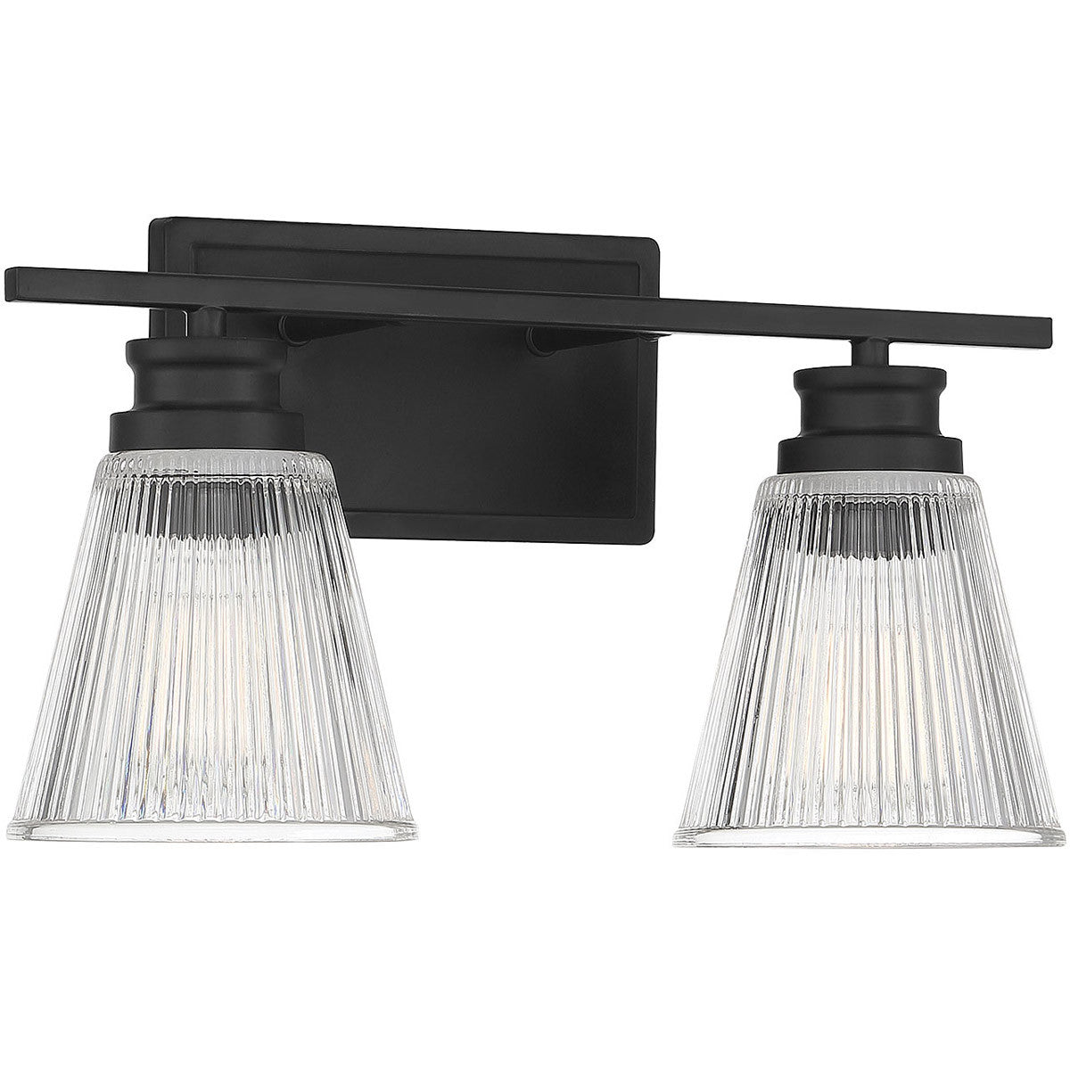 Meridian Lite Trends 2-Light Bathroom Vanity Light in Matte Black M80040MBK