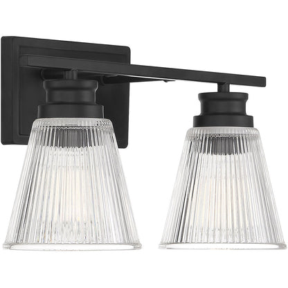 Meridian Lite Trends 2-Light Bathroom Vanity Light in Matte Black M80040MBK