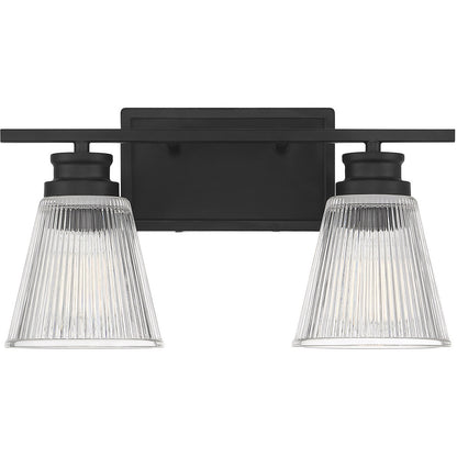 Meridian 2-Light Bathroom Vanity Light in Matte Black M80040MBK