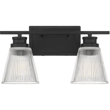 Meridian Lite Trends 2-Light Bathroom Vanity Light in Matte Black M80040MBK