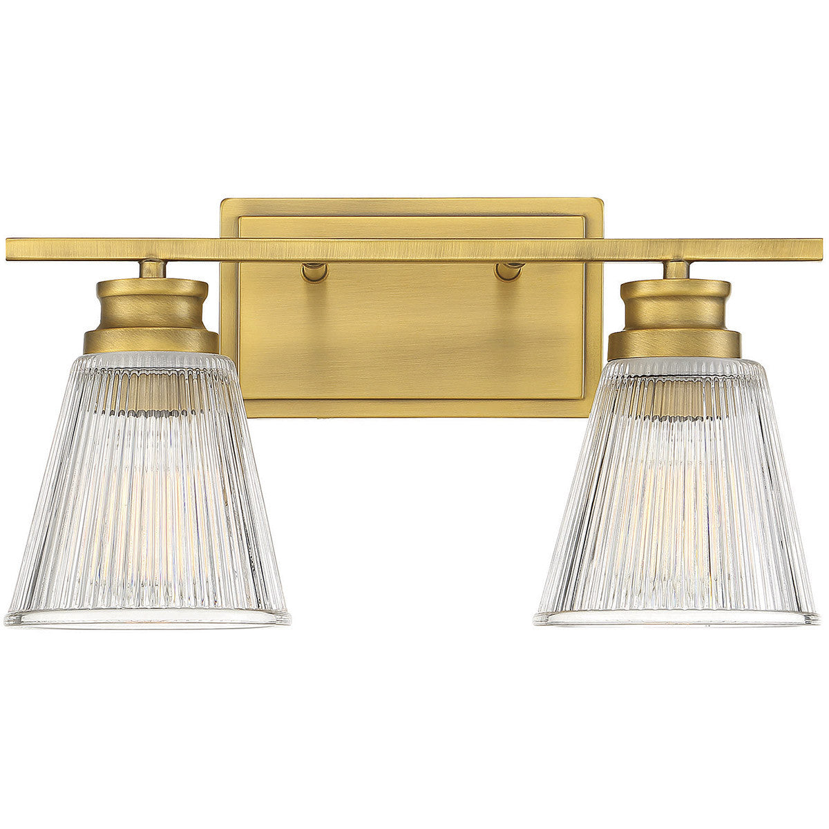 Meridian 2-Light Bathroom Vanity Light in Natural Brass M80040NB