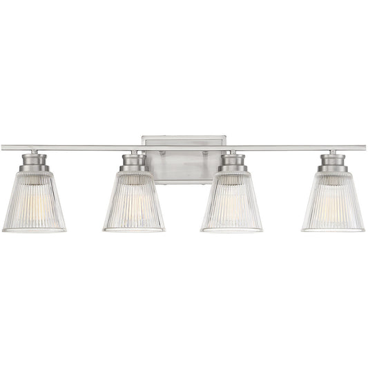 Meridian 4-Light Bathroom Vanity Light in Brushed Nickel M80042BN