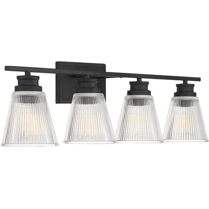 Meridian Lite Trends 4-Light Bathroom Vanity Light in Matte Black M80042MBK