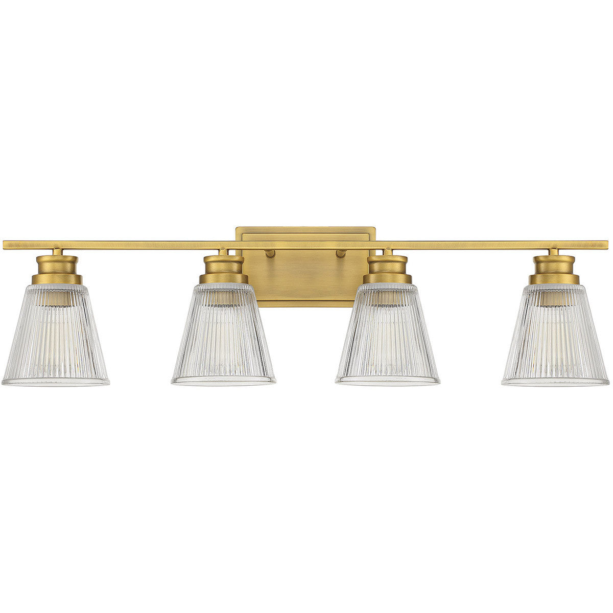 Meridian Lite Trends 4-Light Bathroom Vanity Light in Natural Brass M80042NB