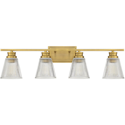 Meridian Lite Trends 4-Light Bathroom Vanity Light in Natural Brass M80042NB