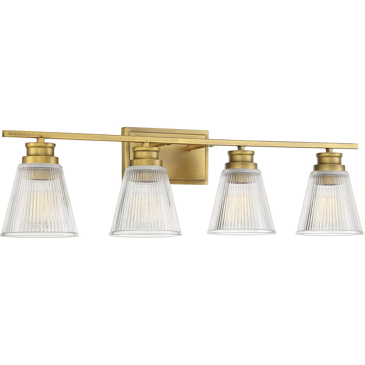 Meridian Lite Trends 4-Light Bathroom Vanity Light in Natural Brass M80042NB