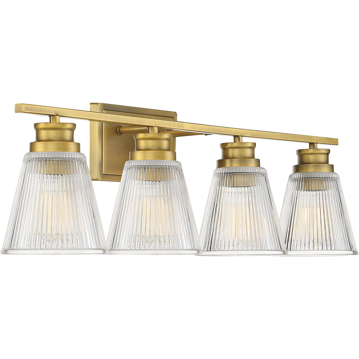 Meridian Lite Trends 4-Light Bathroom Vanity Light in Natural Brass M80042NB