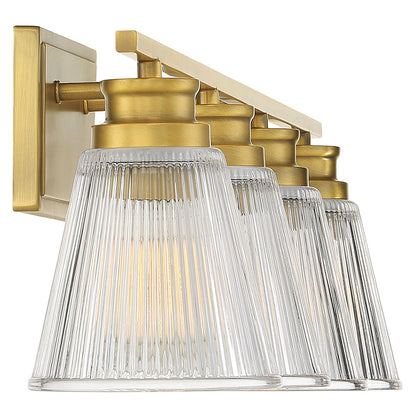 Meridian Lite Trends 4-Light Bathroom Vanity Light in Natural Brass M80042NB