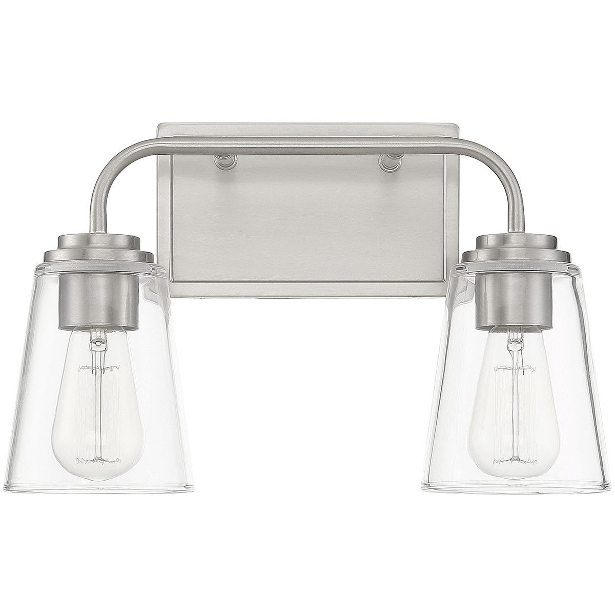 Meridian Lite Trends 2-Light Bathroom Vanity Light in Brushed Nickel M80043BN