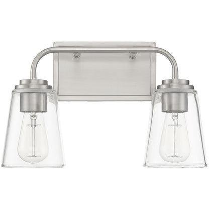 Meridian Lite Trends 2-Light Bathroom Vanity Light in Brushed Nickel M80043BN