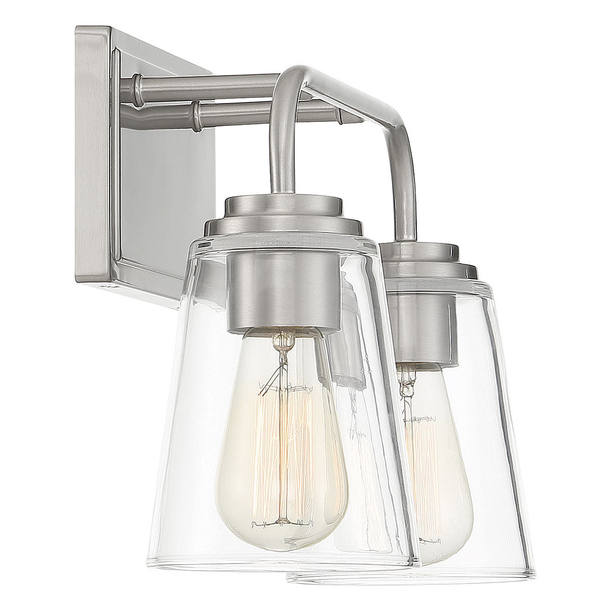 Meridian Lite Trends 2-Light Bathroom Vanity Light in Brushed Nickel M80043BN