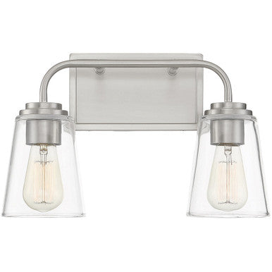 Meridian Lite Trends 2-Light Bathroom Vanity Light in Brushed Nickel M80043BN