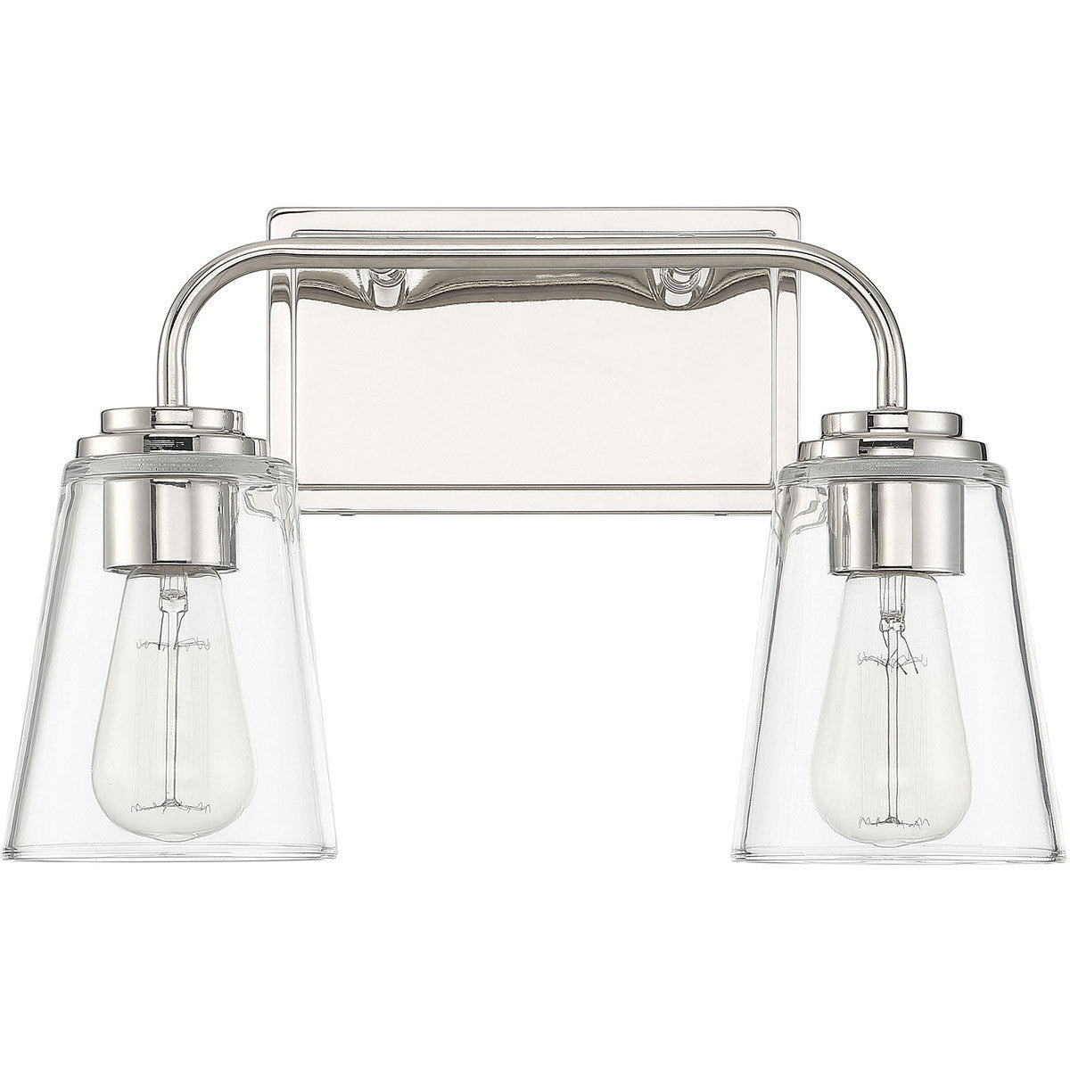 Meridian Lite Trends 2-Light Bathroom Vanity Light in Polished Nickel M80043PN