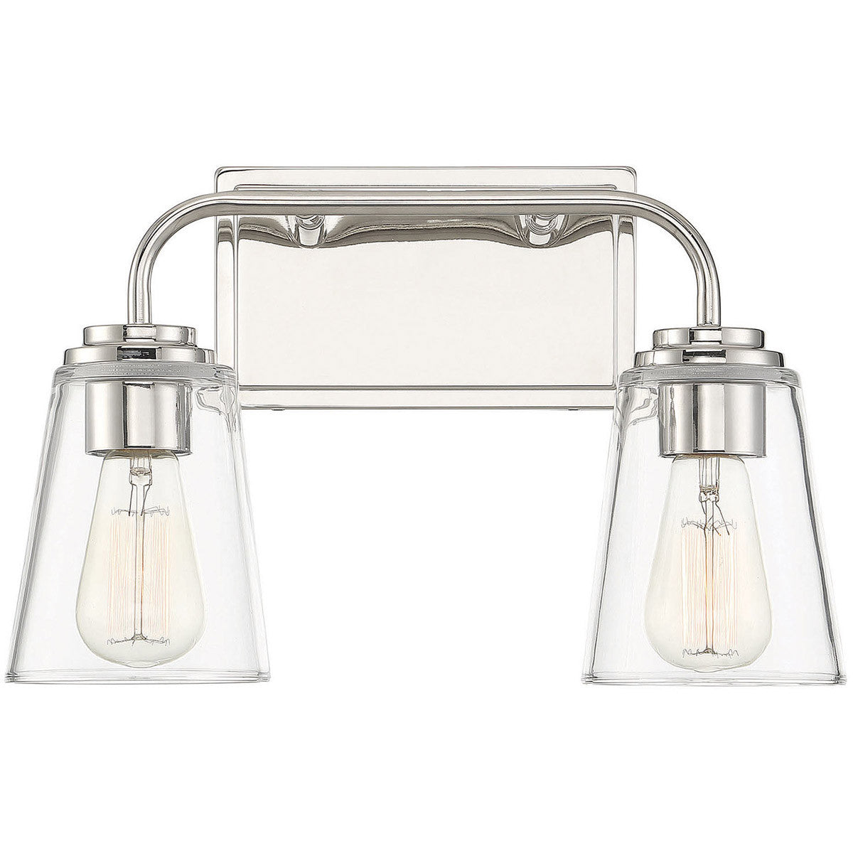 Meridian 2-Light Bathroom Vanity Light in Polished Nickel M80043PN