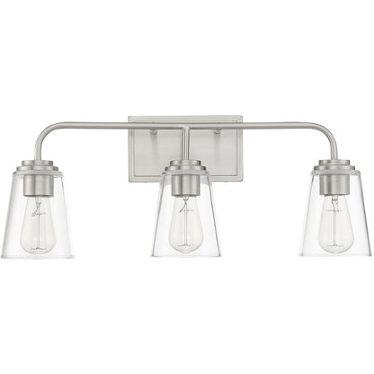 Meridian Lite Trends 3-Light Bathroom Vanity Light in Brushed Nickel M80044BN