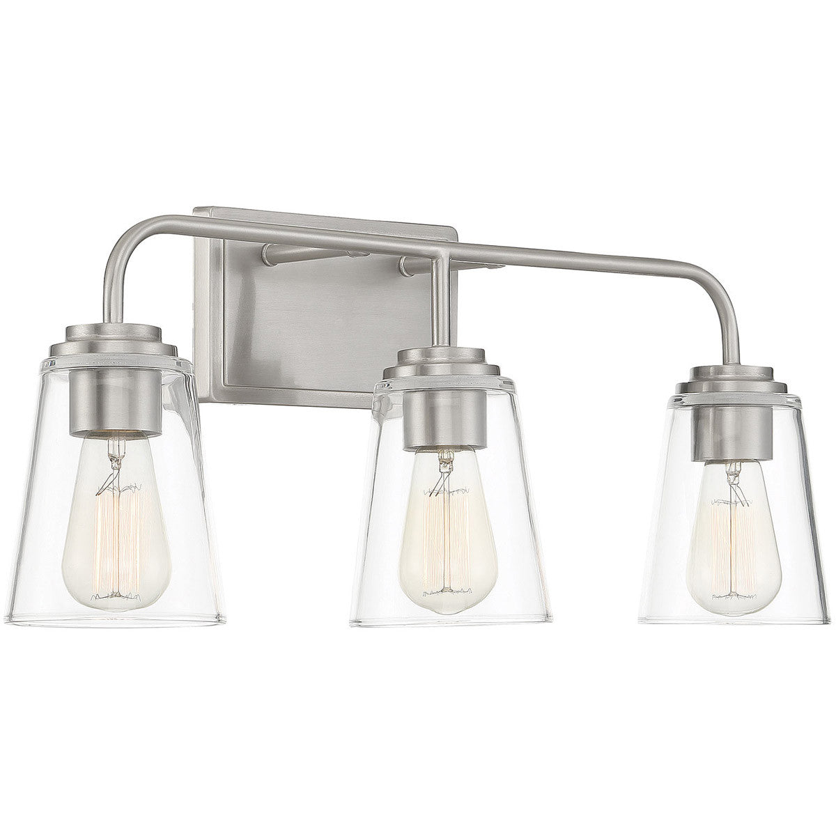 Meridian Lite Trends 3-Light Bathroom Vanity Light in Brushed Nickel M80044BN