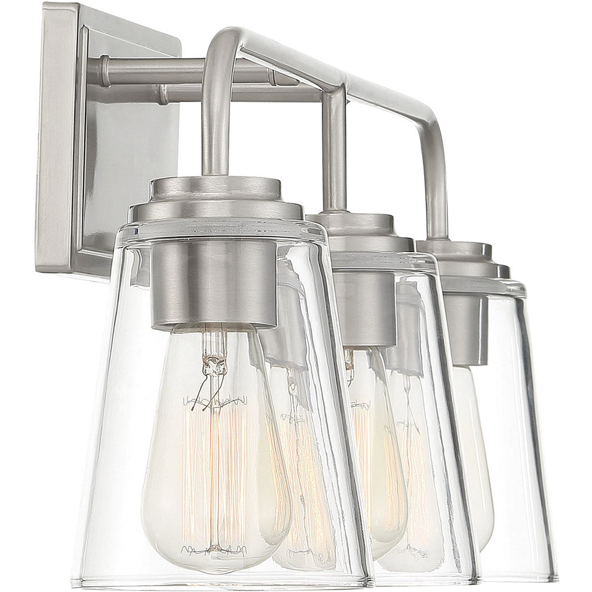 Meridian Lite Trends 3-Light Bathroom Vanity Light in Brushed Nickel M80044BN