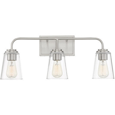 Meridian Lite Trends 3-Light Bathroom Vanity Light in Brushed Nickel M80044BN