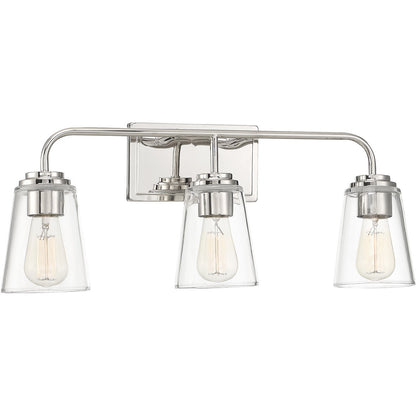 Meridian Lite Trends 3-Light Bathroom Vanity Light in Polished Nickel M80044PN