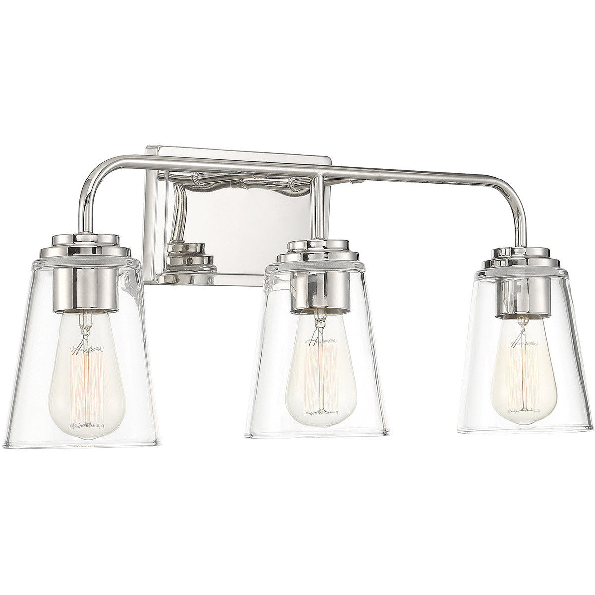 Meridian Lite Trends 3-Light Bathroom Vanity Light in Polished Nickel M80044PN