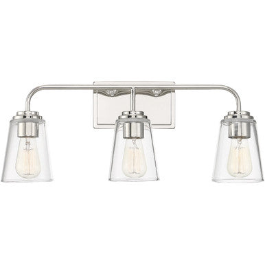 Meridian Lite Trends 3-Light Bathroom Vanity Light in Polished Nickel M80044PN