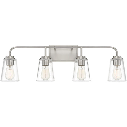 Meridian 4-Light Bathroom Vanity Light in Brushed Nickel M80045BN