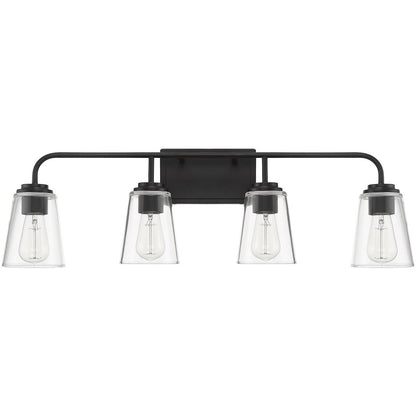 Meridian Lite Trends 4-Light Bathroom Vanity Light in Matte Black M80045MBK