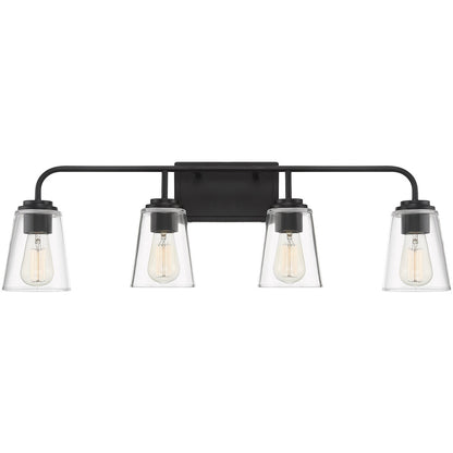 Meridian 4-Light Bathroom Vanity Light in Matte Black M80045MBK