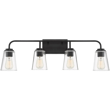 Meridian Lite Trends 4-Light Bathroom Vanity Light in Matte Black M80045MBK