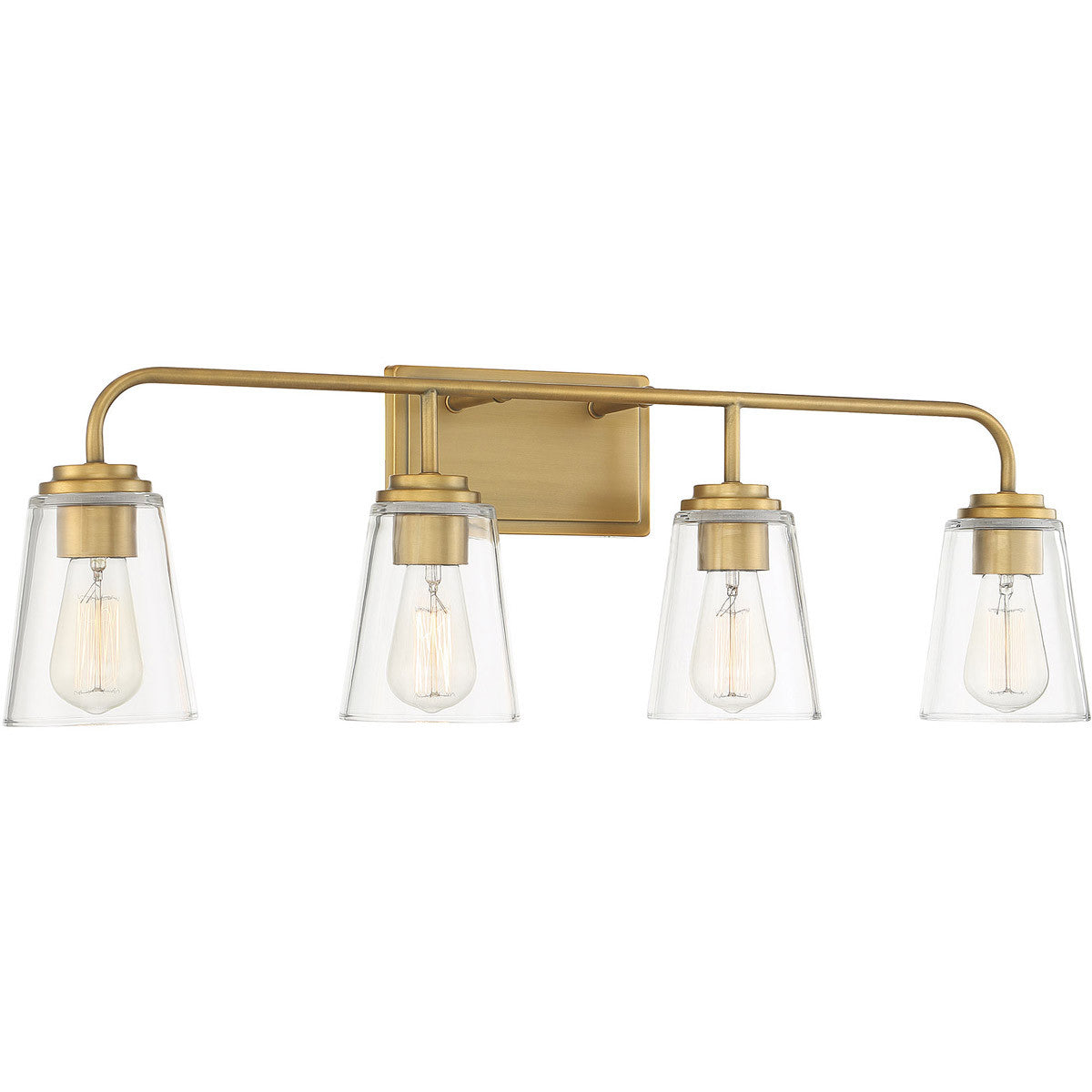 Meridian Lite Trends 4-Light Bathroom Vanity Light in Natural Brass M80045NB