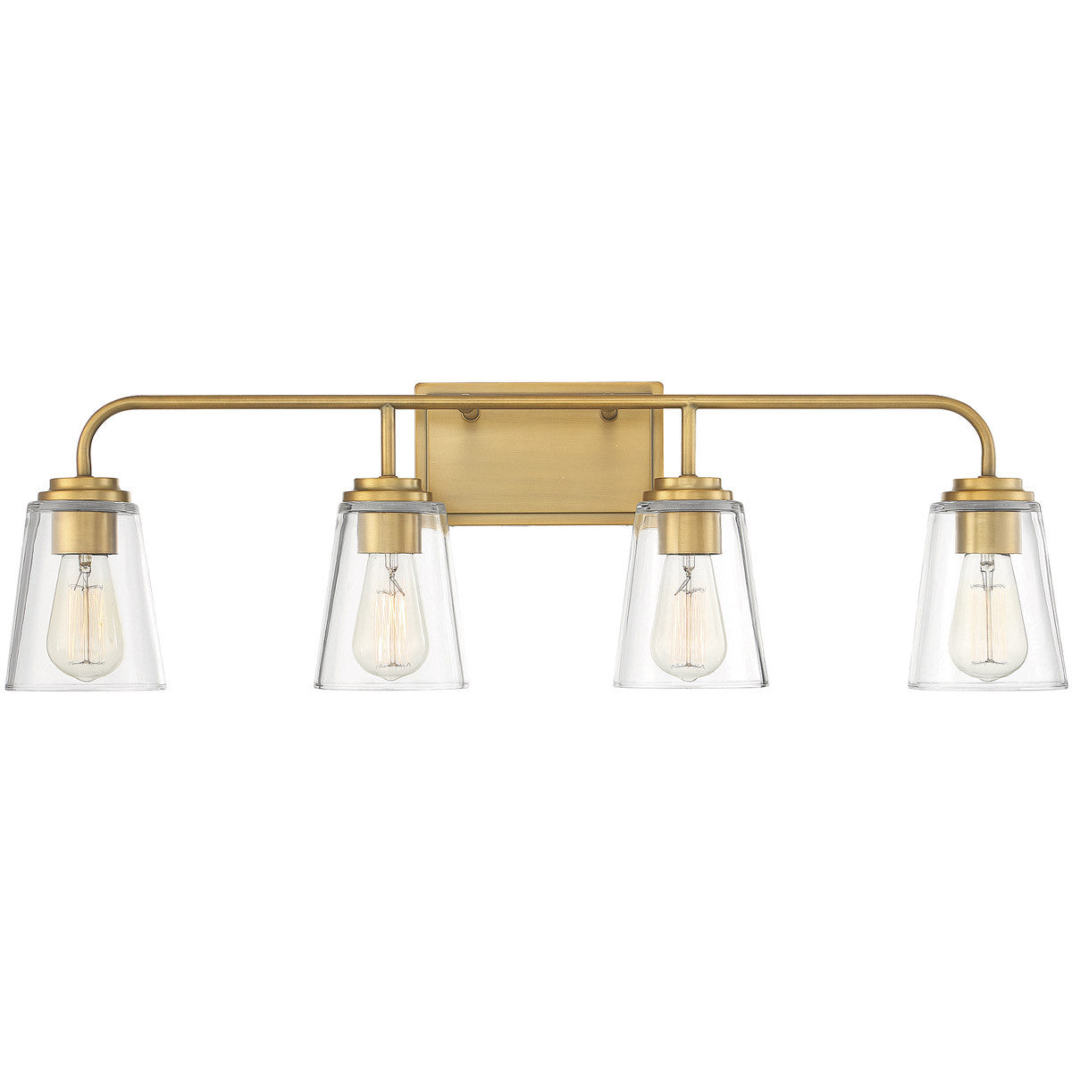 Meridian 4-Light Bathroom Vanity Light in Natural Brass M80045NB