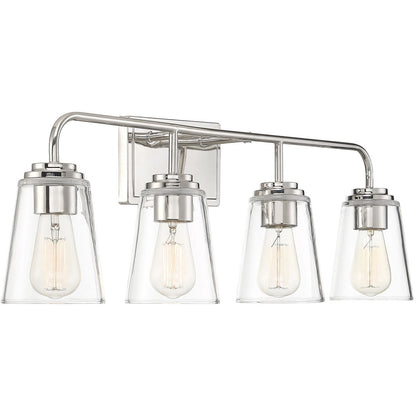 Meridian Lite Trends 4-Light Bathroom Vanity Light in Polished Nickel M80045PN